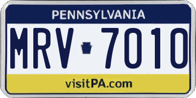 PA license plate MRV7010