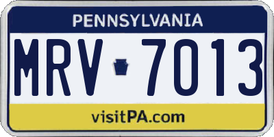 PA license plate MRV7013
