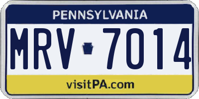 PA license plate MRV7014
