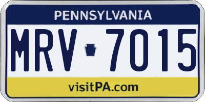 PA license plate MRV7015