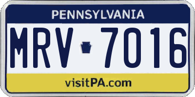 PA license plate MRV7016