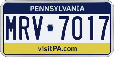 PA license plate MRV7017