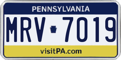 PA license plate MRV7019