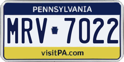 PA license plate MRV7022