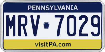 PA license plate MRV7029
