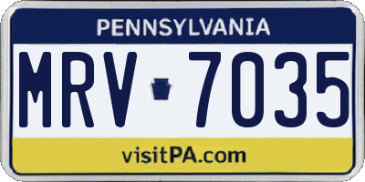 PA license plate MRV7035
