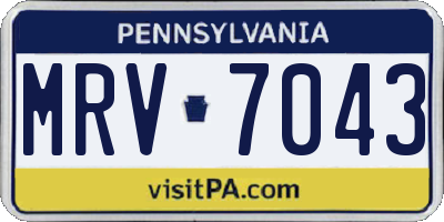 PA license plate MRV7043