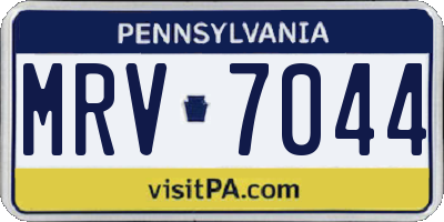 PA license plate MRV7044