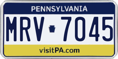 PA license plate MRV7045