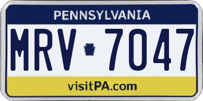 PA license plate MRV7047