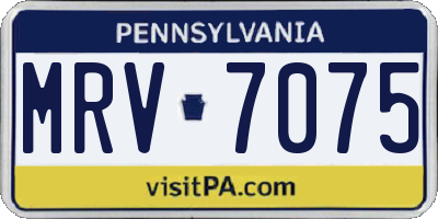 PA license plate MRV7075