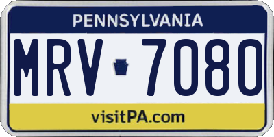 PA license plate MRV7080