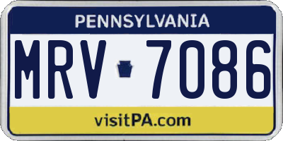PA license plate MRV7086