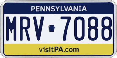 PA license plate MRV7088