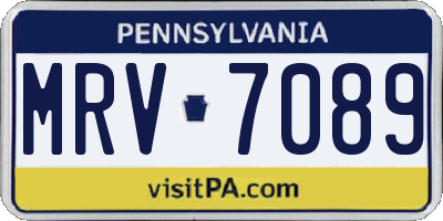 PA license plate MRV7089