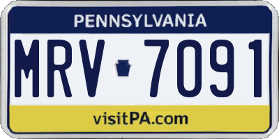 PA license plate MRV7091