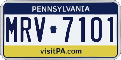 PA license plate MRV7101