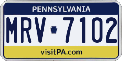 PA license plate MRV7102