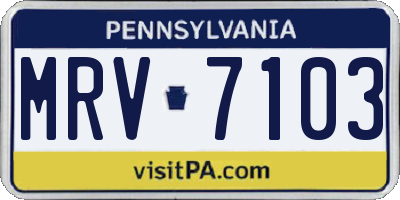 PA license plate MRV7103