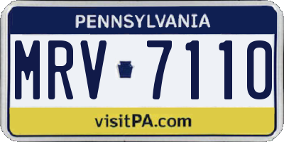 PA license plate MRV7110