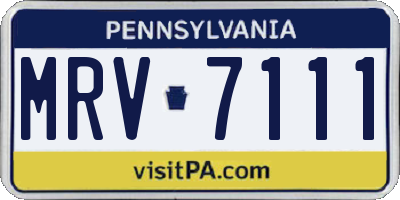 PA license plate MRV7111