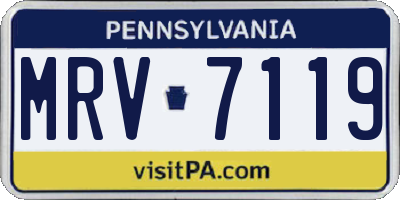 PA license plate MRV7119
