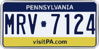 PA license plate MRV7124