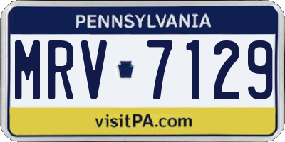 PA license plate MRV7129