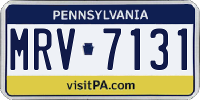 PA license plate MRV7131