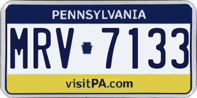PA license plate MRV7133