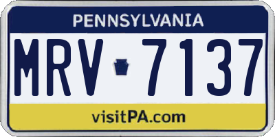 PA license plate MRV7137