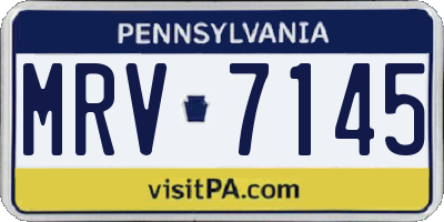 PA license plate MRV7145