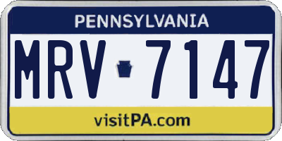 PA license plate MRV7147