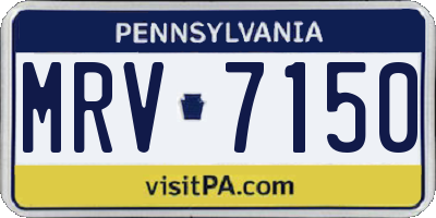 PA license plate MRV7150