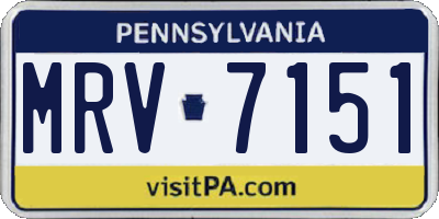 PA license plate MRV7151