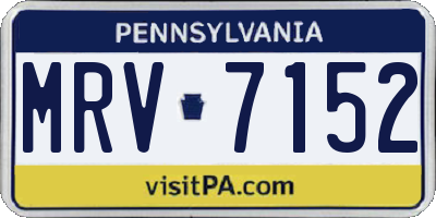 PA license plate MRV7152