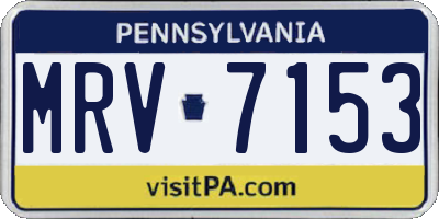 PA license plate MRV7153
