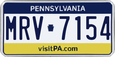 PA license plate MRV7154