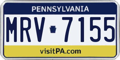 PA license plate MRV7155