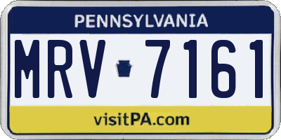 PA license plate MRV7161