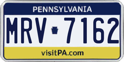 PA license plate MRV7162
