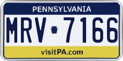 PA license plate MRV7166