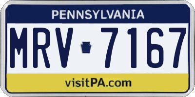 PA license plate MRV7167
