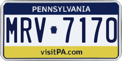 PA license plate MRV7170