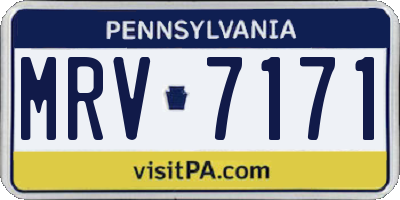 PA license plate MRV7171