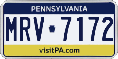 PA license plate MRV7172