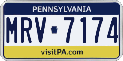 PA license plate MRV7174