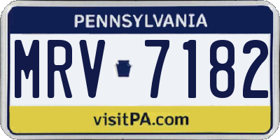 PA license plate MRV7182