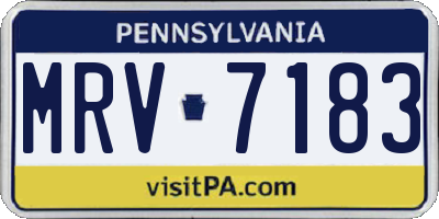 PA license plate MRV7183
