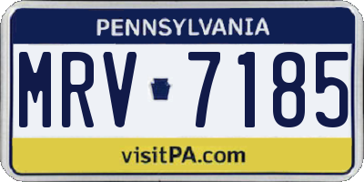 PA license plate MRV7185